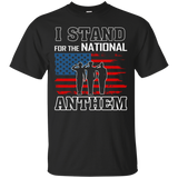 I Stand For The National Anthem America Flag Veteran T-shirt_black