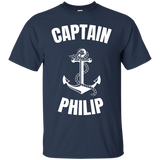 Captain Philip T-shirt Personalized Boat Captain Shirt_black=