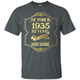 82th Birthday Gifts October 1935 82 Years Old Bday T-shirt_black=