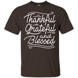 Thankful Grateful and Blessed T-Shirt Thanksgiving Day Tees_Black