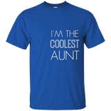 Womens I'm the Coolest Aunt Fun Family Quotes T-shirt_Navy