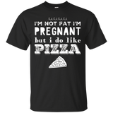 Womens I'm Not Fat I'm Pregnant, But I Do Like Pizza T-shirt_Black