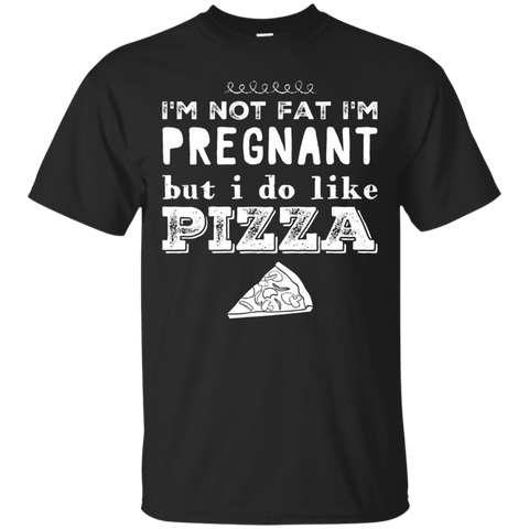 Womens I'm Not Fat I'm Pregnant, But I Do Like Pizza T-shirt_Black