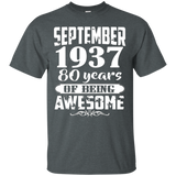 September 1937 - 80th Birthday Gifts Funny Shirt_Black
