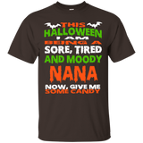 NANA - HALLOWEEN SORE, TIRED - MOODY FUNNY SHIRT_Black