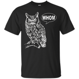 Owl Grammar T-Shirt Whom English Teacher Editor Cool Gift_Black