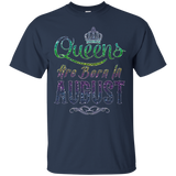 Queens Are Born In August Birthday TShirt_Black