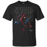 Marvel Spider-man Homecoming Outlined Epic Jump Pose T-shirt_black=