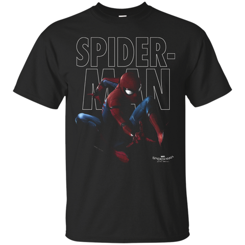 Marvel Spider-man Homecoming Outlined Epic Jump Pose T-shirt_black=