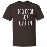 Too Cool For Gluten Shirt Simple Gluten Text T Shirt_Navy