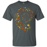 Whirlwind of Autumn Leaves T Shirt Spiral of Fall Colors_Black