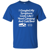 I Googled My Symptoms Funny Camping And Beer T-shirt_navy=
