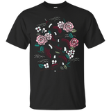 Japanese Embroidery Styled Tshirt - Vintage Snakes And Roses