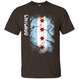 Chicago City Flag Shirt Distressed Windy City Illinois Shirt_black