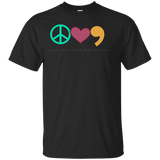 Peace, Love, And The Oxford Comma Writers T-shirt_Black