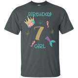 Mermaid 7th Birthday Shirt Birthday Girl T Shirt_Black