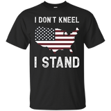 I Don't Kneel - I Stand America Map Proud Shirt_black