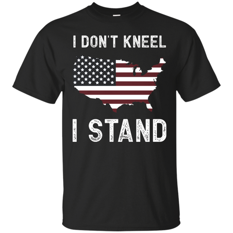 I Don't Kneel - I Stand America Map Proud Shirt_black