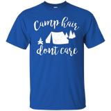 Womens Camp Hair Don't Care Shirt Funny Camping Tee_Black