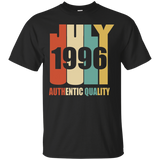 Retro July 1996 T-Shirt 21 yrs old Bday 21st Birthday Tee_Black