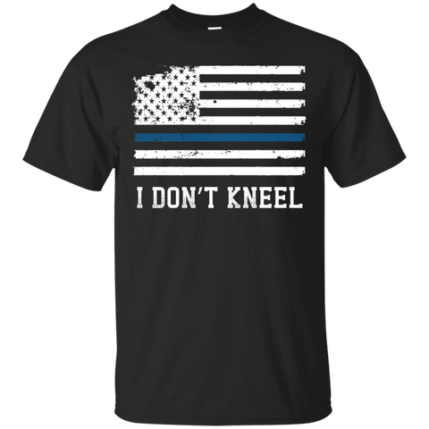 I Don't Kneel - Proud To Stand Anthem Thin Blue Line Tee_black