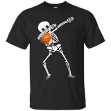 Halloween Dabbing Skeleton Basketball Tshirt Funny Dab Dance_black