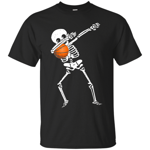 Halloween Dabbing Skeleton Basketball Tshirt Funny Dab Dance_black