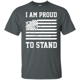 I Am Proud To Stand - I Don't Kneel Flag Love Shirt_black