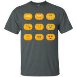 Pumpkin Emoji Faces Tshirt For Halloween_Black