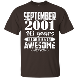 September 2001 - 16th Birthday Gifts Funny Tshirt_Black