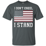 I Don't Kneel - I Stand Honor Flag American Shirt_black