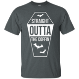 Straight Outta The Coffin Funny Halloween T-shirt_black=