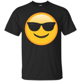 Glass Emoji Face T Shirt Emoticon Glasses Face Smile T Shirt_black=