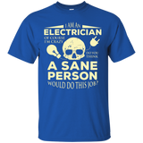 Mens Electrician T-shirt Funny Skull Graphic Tee Shirts Gift_black=