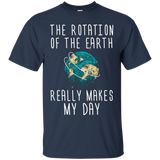 Rotation Of The Earth Funny Science Teacher T-Shirt_Black