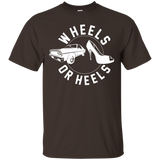 Wheels Or Heels Boy Or Girl Gender Reveal Pregnancy T-shirt_black=