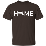 Massachusetts Home Love U.s State Outline Silhouette T-shirt_black=