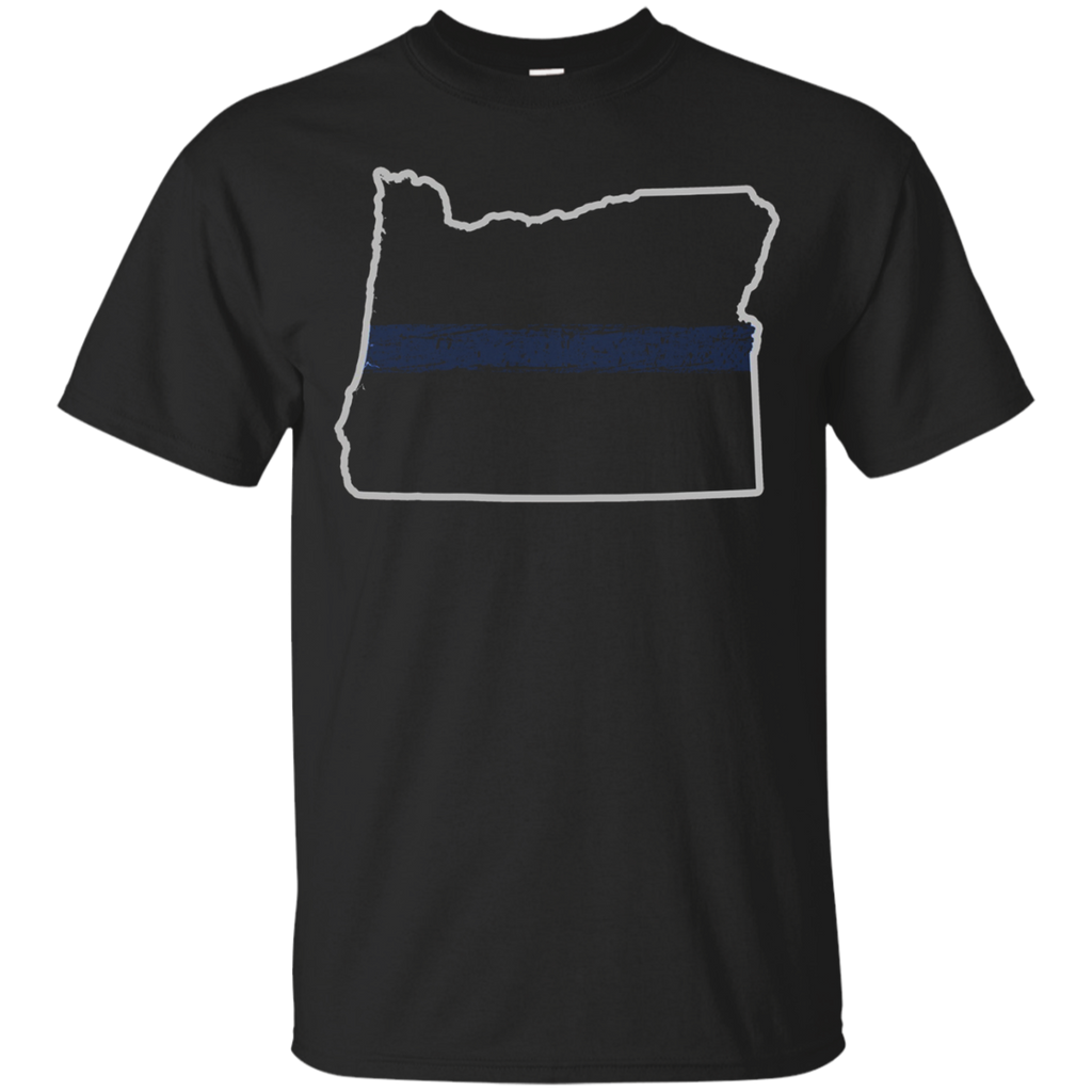 Oregon Thin Blue Line Police T-Shirt_Black