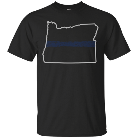 Oregon Thin Blue Line Police T-Shirt_Black