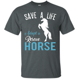 Save A Life Adopt A Rescue Horse - Shirt For Horse Lover_Black