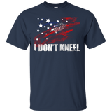 I Don't Kneel - Proud American Flag Shirt_black