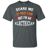 Scare Me If You Can But I'm An Electrician Halloween T-Shirt_Black