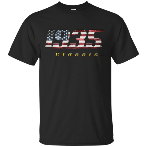 1935 Classic Shirt Vintage Retro Style With Us Flag_black