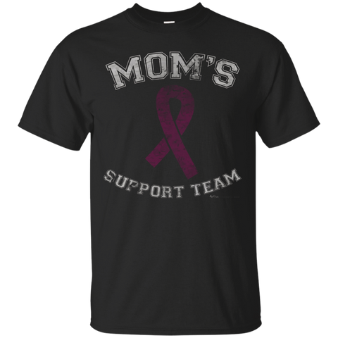 Vintage Mom's Support Team Breast Cancer Awareness T Shirt_Black