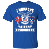 I Support First Responders Policeman T-shirt Gift Png_black=