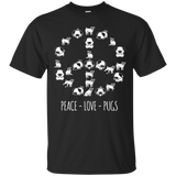 Peace Love Pugs T-Shirt_Black