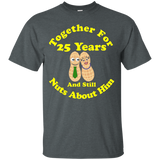 Together 25 Years Nuts About Him Wedding Anniversary Tshirt_Black