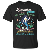 December Woman The Soul Of A Mermaid Glitter T-shirt_black