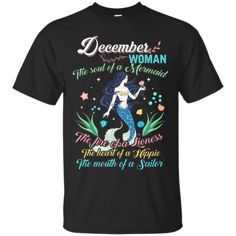 December Woman The Soul Of A Mermaid Glitter T-shirt_black