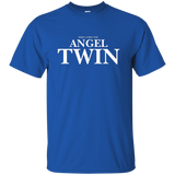 Here Comes The Angel Twin T-shirt Funny Twin Tee Funny Twins_black=